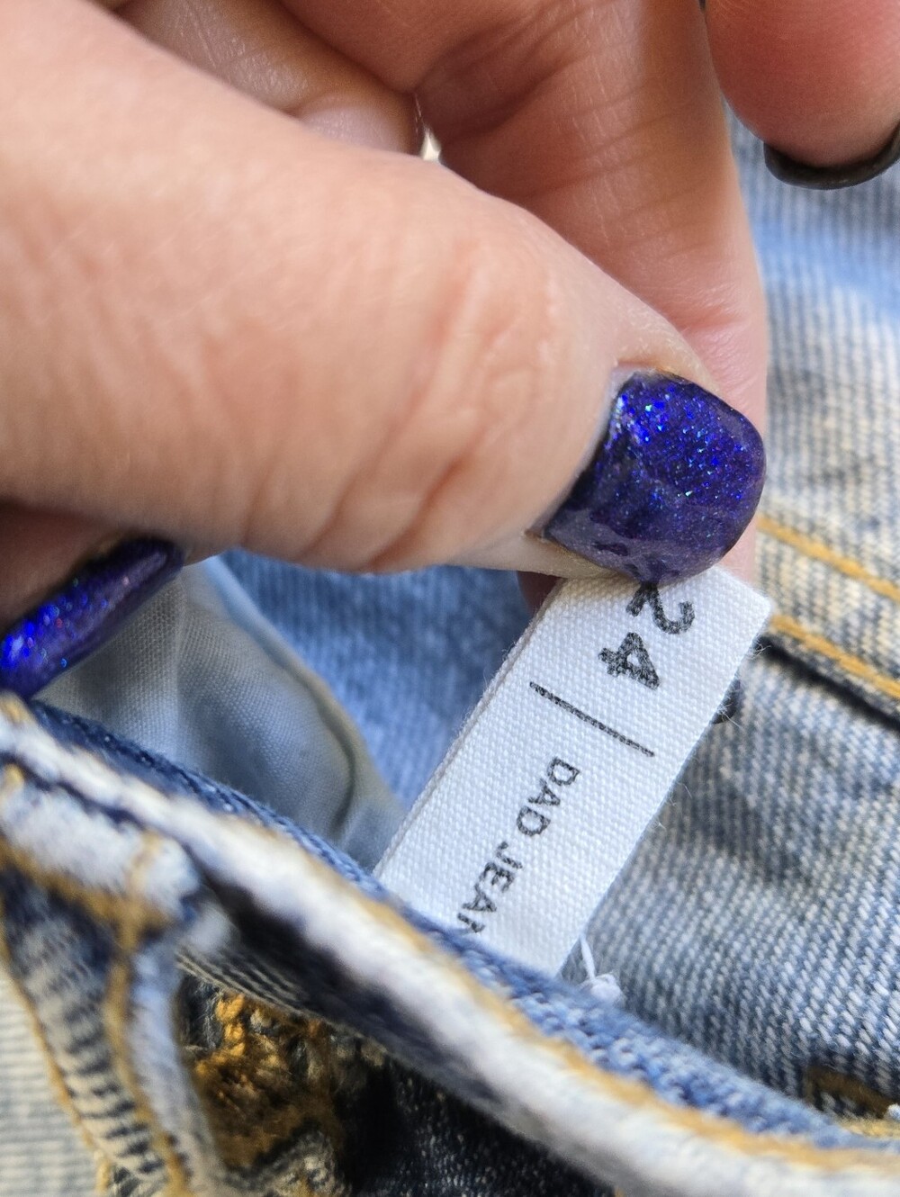Pac Sun Dad Jeans Vintage-Style Distressed Light Blue Women’s Jeans - Picture 9 of 11